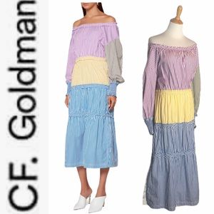 NWT CF Goldman Colorful MultiStripe Maxi Dress 8